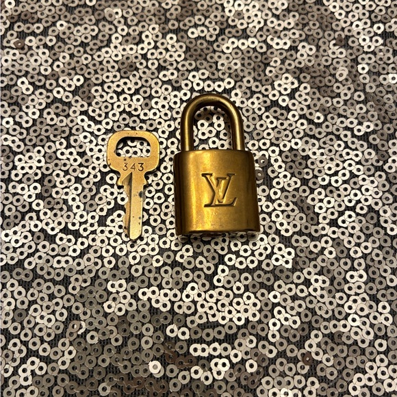 Louis Vuitton Accessories - Louis Vuitton Brass Gold-Tone LV Padlock with Key Purse Charm No. 343
